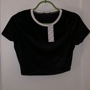 Black velvet urban outfitters crop